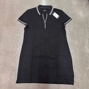 Tommy Hilfiger Black Polo Dress with White Accents